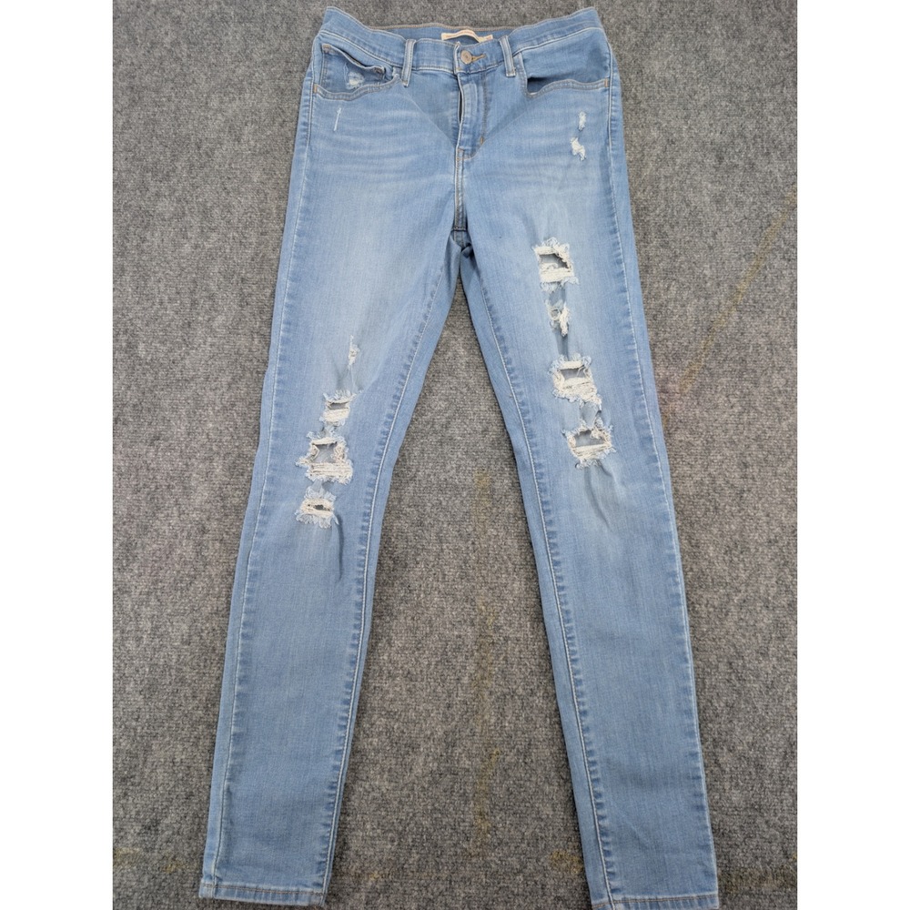 Levi's Jeans Denim Womens 720 High Rise Super Skinny Cotton Blue 30 Ripped Slim